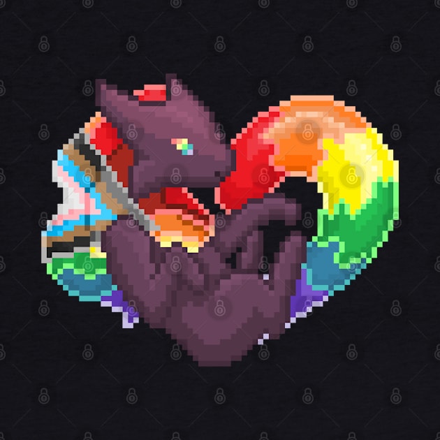 Progress Pride Pixel Heart Melog by HauntedByCatra